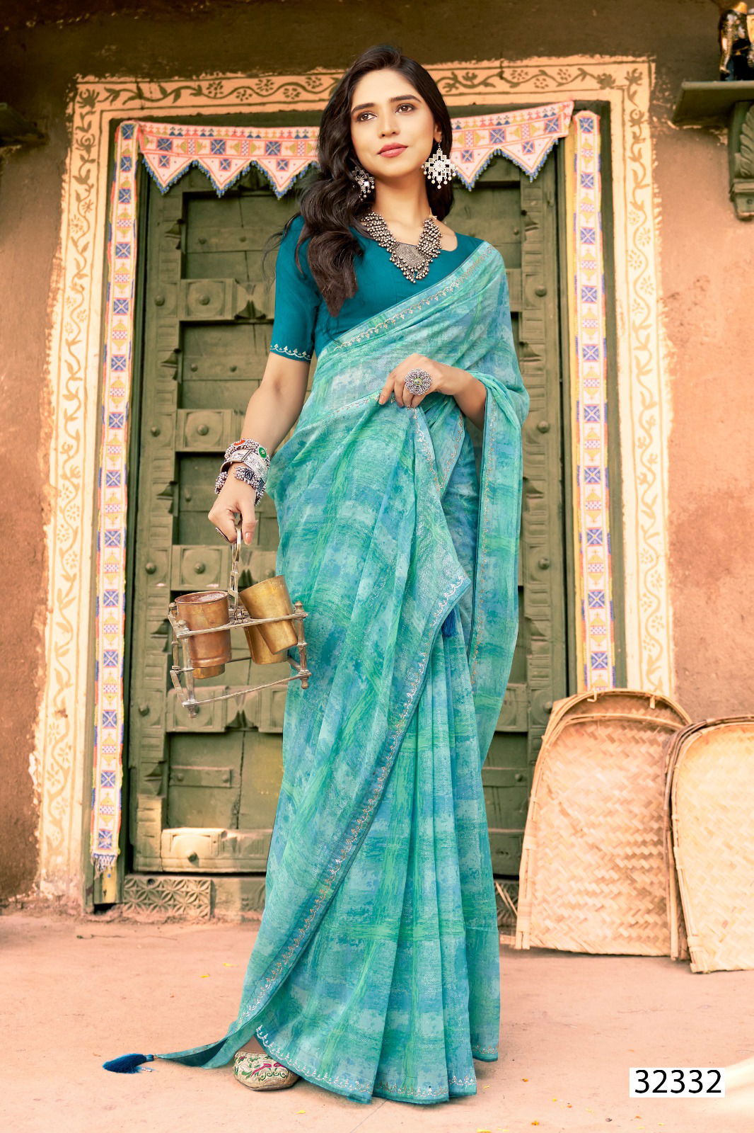 Deliza By Vallabhi Georgette Printed Daily Wear Saree Exporters In India